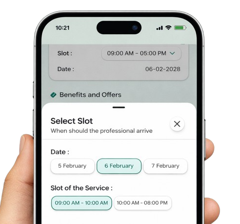 Select your preferred slot and date